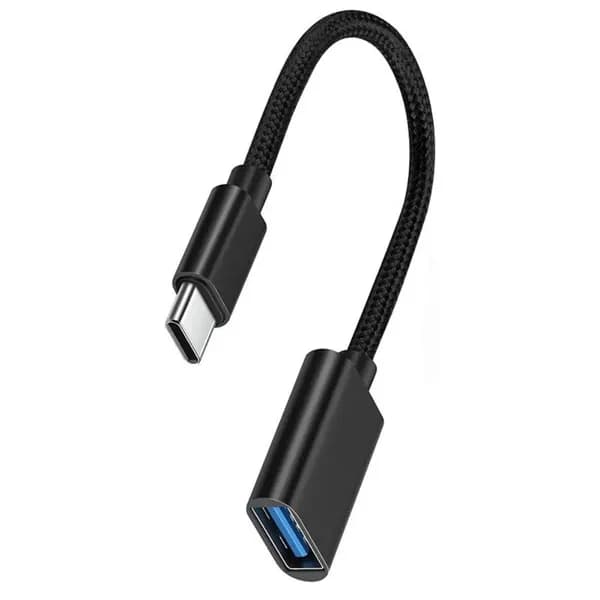 GoodDevice USB Type-C На 3.0 Адаптерный Кабель, Легкий Алюминиевый OTG Соединитель Для Смартфонов И Ноутбуков, Черный, 140 Мм