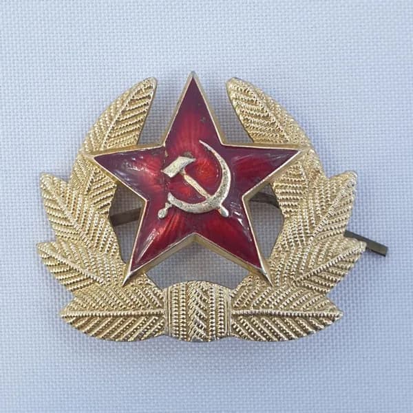 Металлическая кокарда советской армии, звезда, венки, серп и молот, винтаж СССР