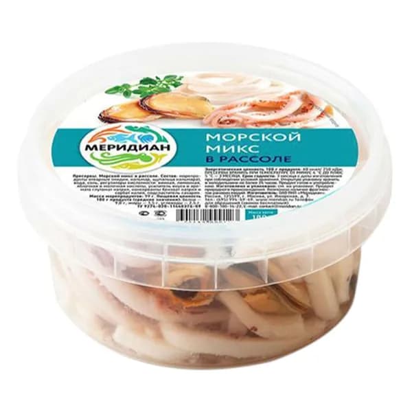 Морской коктейль Меридиан Микс в рассоле охлажденный 180 г