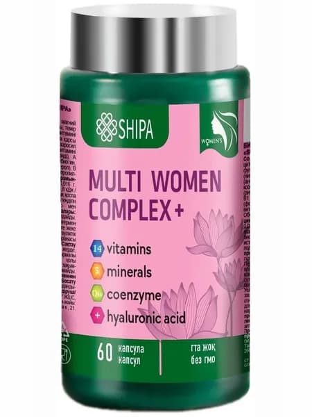 Комплекс витаминов SHIPA Multi Women Complex+, витамины группы B, витамины A, C, D3, E, K2 для женщин