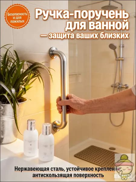Поручень для ванной 40 см, настенный, для пожилых и инвалидов, ручка-опора для душа и туалета