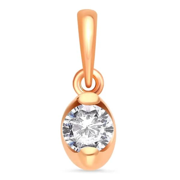 Подвеска на шею с фианитом из красного золота 585 пробы 585GOLD