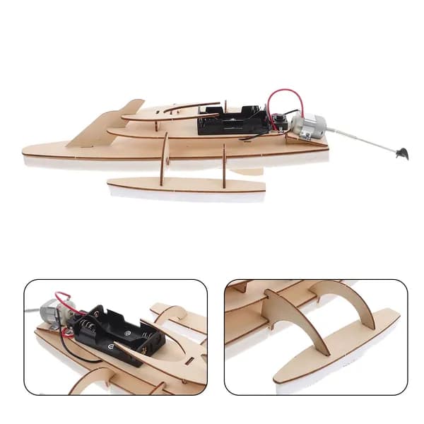 Деревянная модель трипалубной яхты с электроприводом для сборки и декора