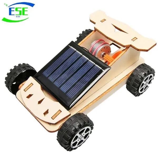 Солнечный автомобиль для сборки из дерева, конструктор STEM с солнечной панелью и мотором для школьных опытов и творческих занятий, модель T-M294, для детей 5+