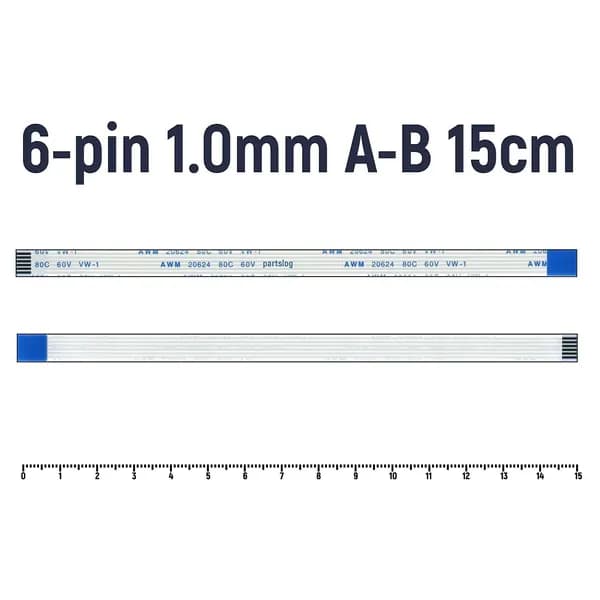 FFC Шлейф тачпада для ноутбука Lenovo G500 G505 G510 6-pin Шаг 1.0mm Длина 15cm Обратный A-B AWM 20624 80C 60V VW-1