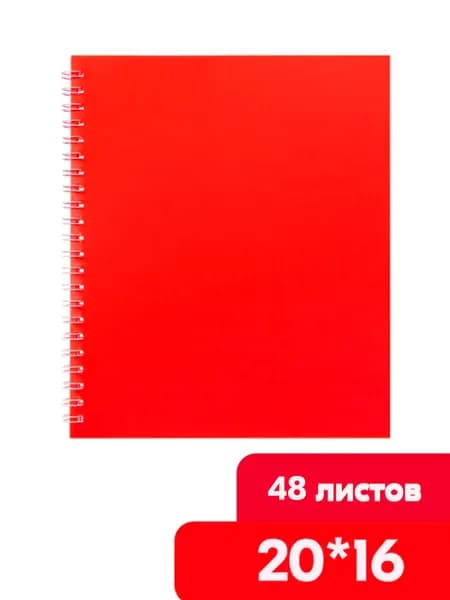 Тетрадь пластиковая красная обложка 48 листов имба