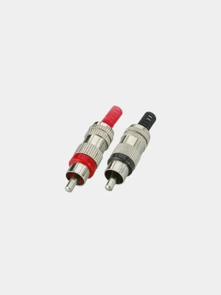Разъем RCA "шт" метал-пластик на кабель красный или черный (1шт)