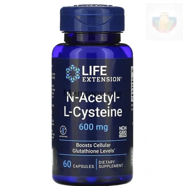 Life Extension N-Acetyl-L-Cysteine 600 мг 60 вегетарианских капсул