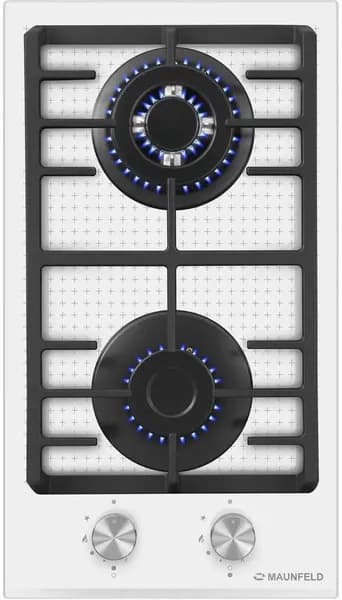 Варочная панель MAUNFELD газовая EGHG.32.73CW/G, 2 конфорки, закаленное стекло, белый (КА-00020277)