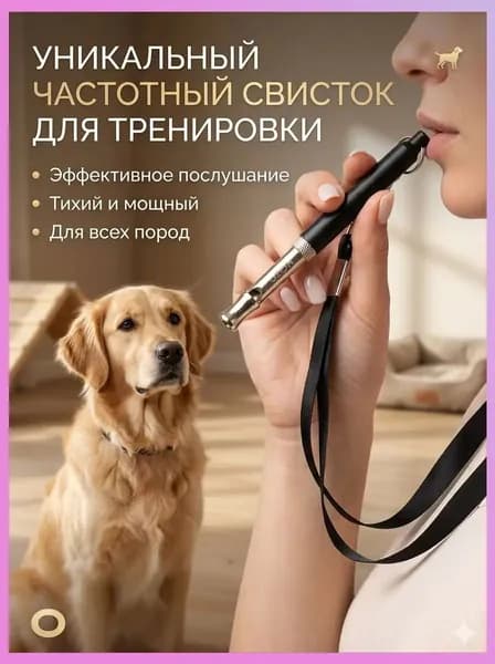 Металлический УЛЬТРАЗВУКОВОЙ бесшумный свисток для дрессировки собак со шнурком