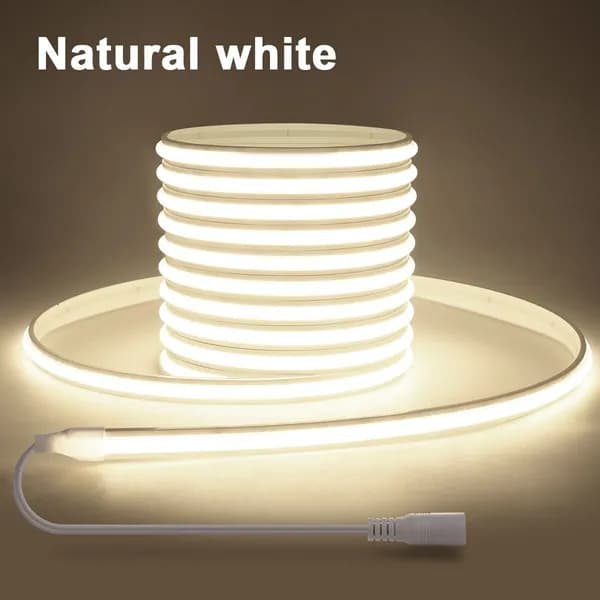 1 метр, неоновая лента COB LED, супер яркая водонепроницаемая гибкая световая лента 24 В, подходит для украшения спальни, гостиной, освещения кухонного шкафа, ночного освещения лестничного коридора