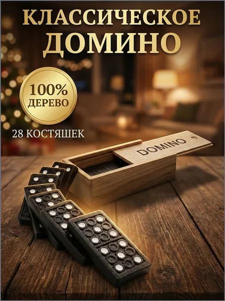 Домино Классическое - Настольная Игра для Детей и Взрослых (28 Костяшек)