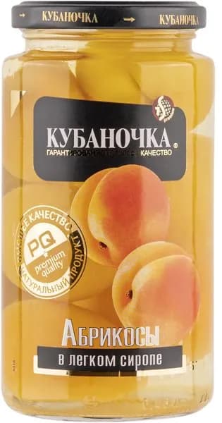 Абрикос в легком сиропе Кубаночка Гранд Стар с/б, 520 г