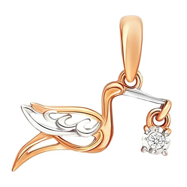 Подвес с бриллиантом из красного золота 585 пробы 585GOLD