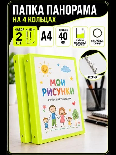 Папка на 4-х кольцах A4-2шт