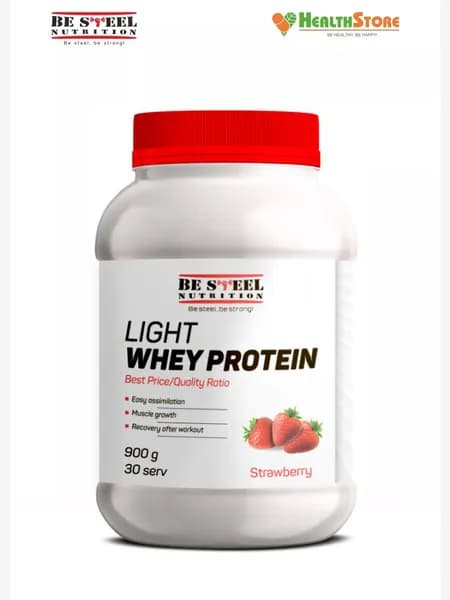 Be Steel Nutrition Light Whey Protein 0,9кг (клубника) сывороточный протеин концентрат