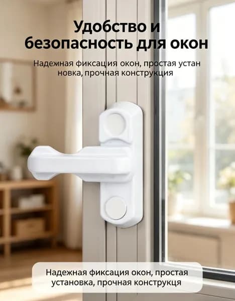 защелка для балконной двери 2 штуки, замок для пластиковой двери защита от детей и сквозняков для дома и дачи