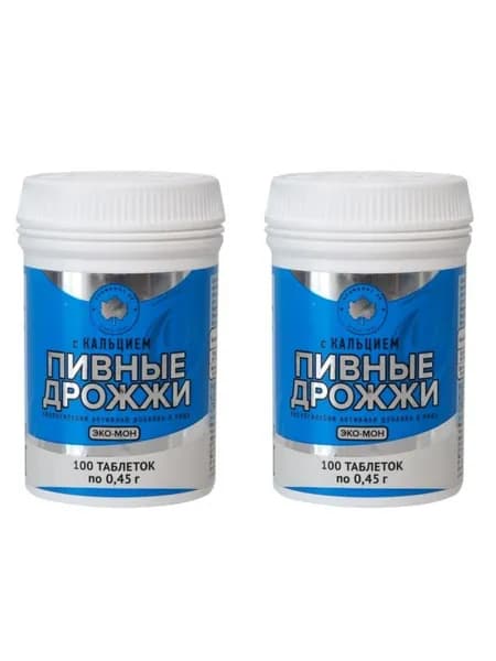 пивные дрожжи эко-мон кальций n100 табл - 2 упаковки