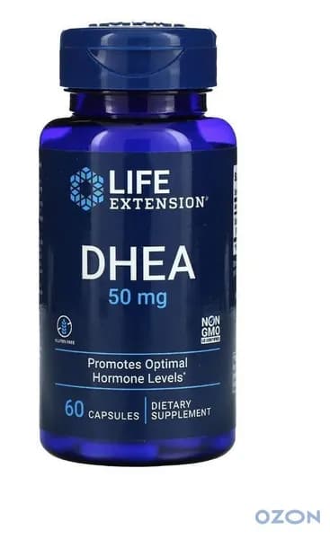 , DHEA, 50 мг, 60 капсул