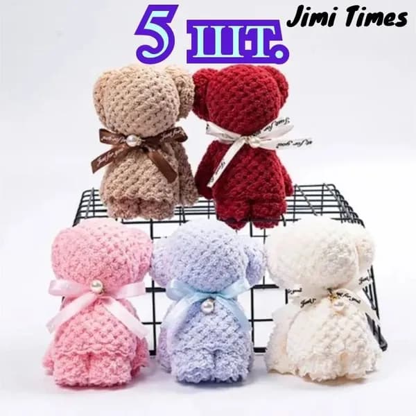 Полотенце для лица, рук Gift, 30x30 см, красный, светло-розовый, 5 шт.
