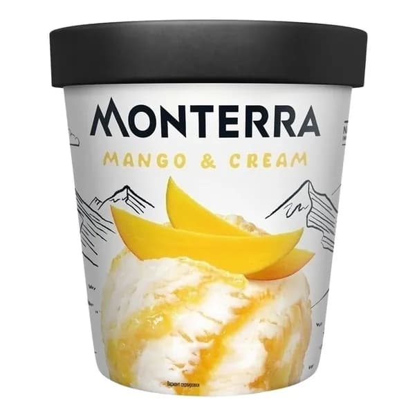 Мороженое пломбир Monterra манго-сливки 281 г