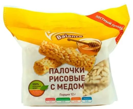 Палочки рисовые Lope-Lope с медом постные без дрожжей, 70 г