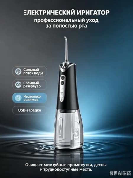 Портативный ирригатор для полости рта, 5 режимов, 220 мл, USB-зарядка