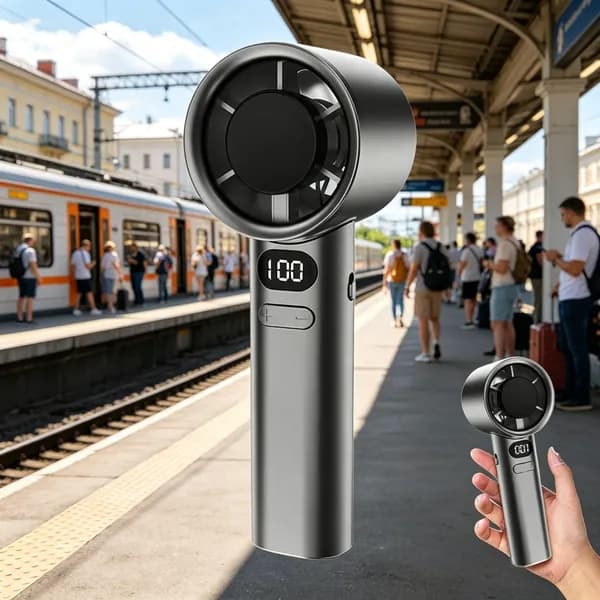 Ручной турбовентилятор M11 / с бесступенчатой регулировкой 120 скоростей и LED дисплеем / 19.5х6 см, USB зарядка, 1 шт.