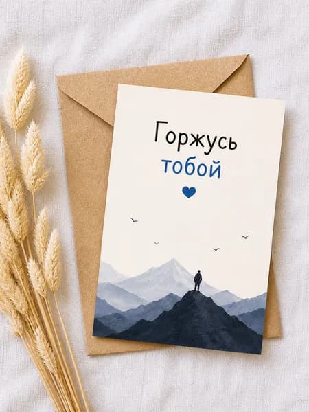 Открытка Горжусь тобой поддержка и поздравление, для девушки, парня, ребёнка А6 10x15