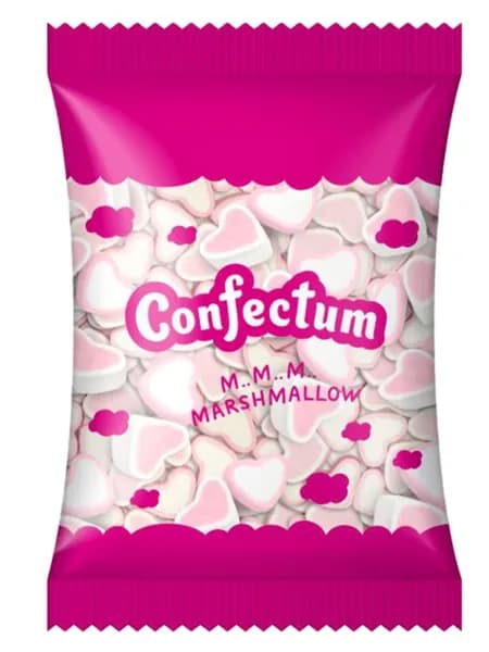 Маршмеллоу "Confectum" сердечки с ароматом клубники, 600гр