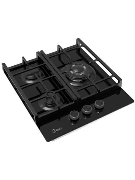 Газовая варочная панель MIDEA MG449TGB, 45 см, WOK-конфорка, чугунные решетки, автоподжиг, газконтроль