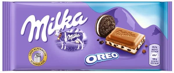 Шоколад MILKA молочный с печеньем Oreo 100г