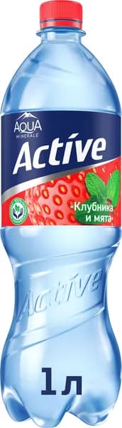 Вода негазированная Aqua Minerale Active Клубника Мята, 1 л