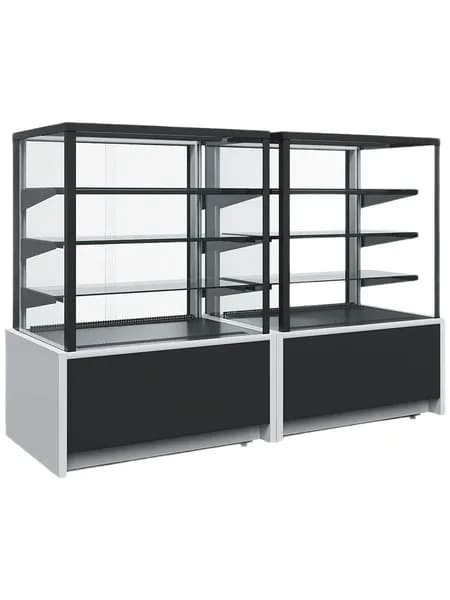 Витрина кондитерская KС70 VV 1,3-1 STANDARD полки t-8 мм)9006-9005 (ВХСв-1,3д Carboma Cube Люкс Техно). Товар уцененный