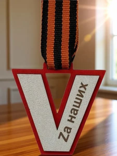 С Днем Победы, 9 Мая, Праздник, Символ "V", Сувенир-подвеска, Медаль