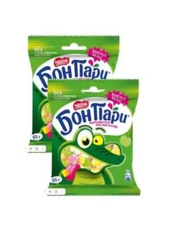 Бон Пари Кислые в Кубе Маршмеллоу. Сбивное кондитерское изделие со вкусом фруктов, 2шт по 65г