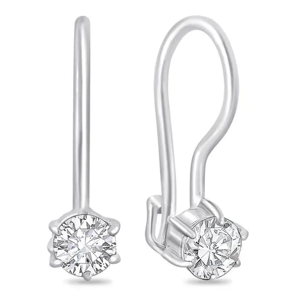 Серьги детские с фианитами серебро 925 пробы 585GOLD