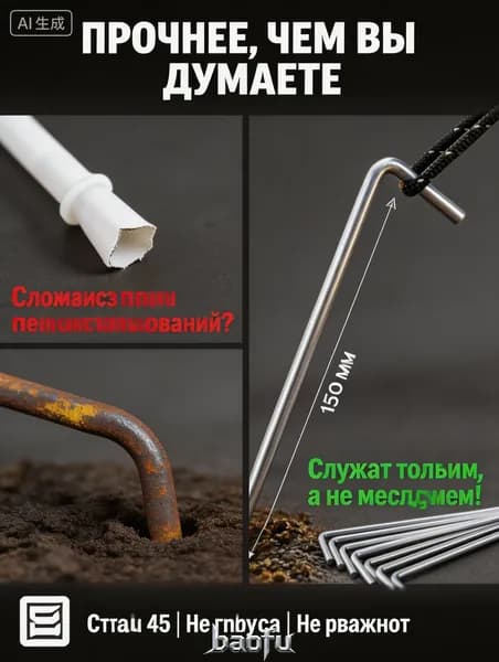 Металлические колышки для палатки 10 шт