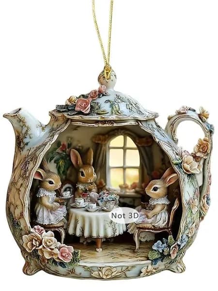 Домик из кофейной чашки, украшения пасхальных яиц, подвесные пасхальные