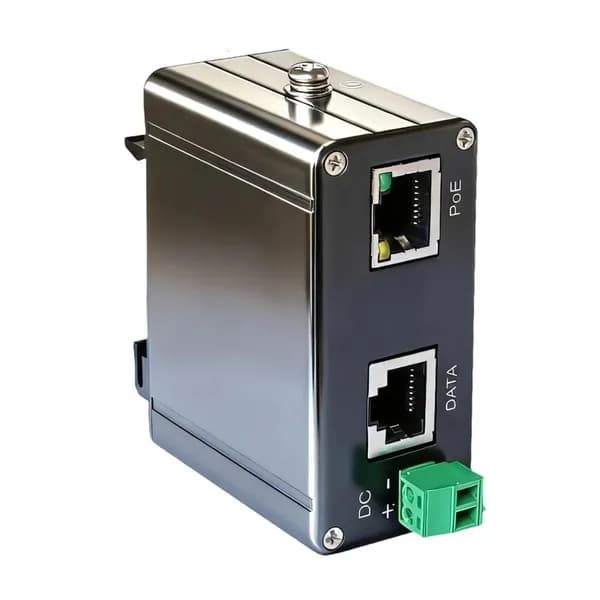 Инжектор PoE 2.5G промышленный, 30-150 Вт, DIN-рейка, - EC150A