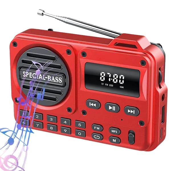 Магнитола FM/AM радиоприемник, красный