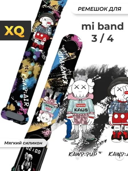 Ремешок для Xiaomi Mi Band 4 / Ремешок для Xiaomi Mi Band 3 / с рисунком с картинкой K-MULTI