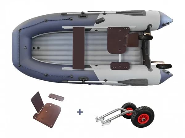 Комплект надувная лодка НДНД Grouper 335 с сиденьем "Сикосари" (серо-синий)