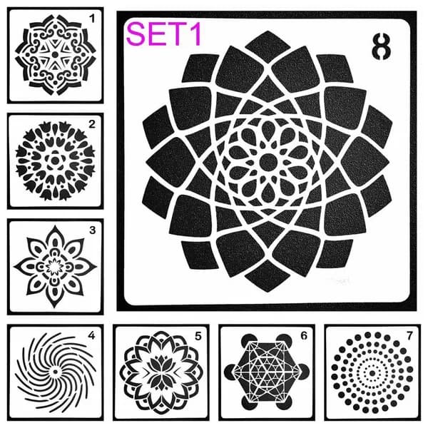 8pcs/set Слоистые трафареты