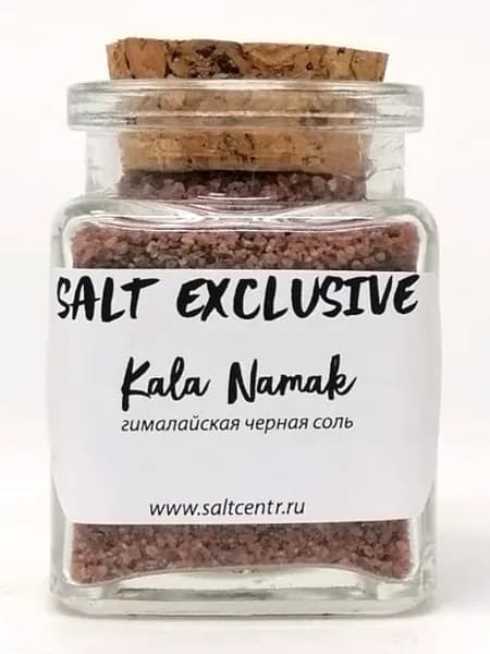 Соль SALT EXCLUSIVE гималайская черная Kala Namak (Sanchal), 50 грамм, стекло