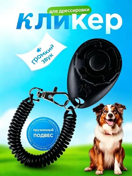 Кликер для дрессировки собак, с браслетом, с кнопкой