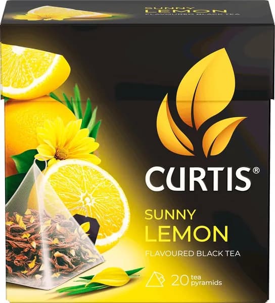 Чай черный CURTIS Sunny Lemon с ароматом цитрусовых, 20пир