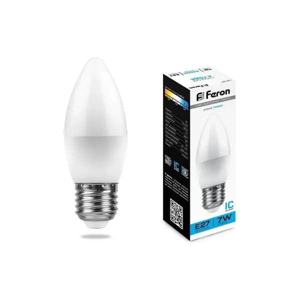 Светодиодная лампа FERON 7W 230V E27 6400K, LB-97 25883