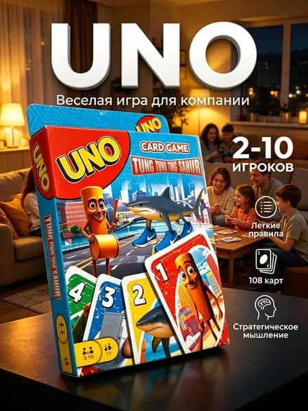 Настольная карточная игра UNO Tung Tung Sahur