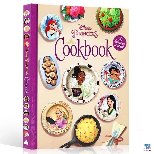 Кулинарная книга The Disney Princess Cookbook 50 рецептов для начинающих, твёрдый переплёт, на английском языке